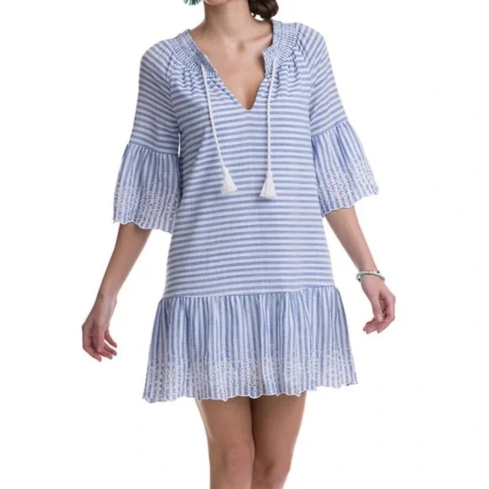 Vineyard Vines NWOT Tiamo Ocean Striped Tiered Dress (2)